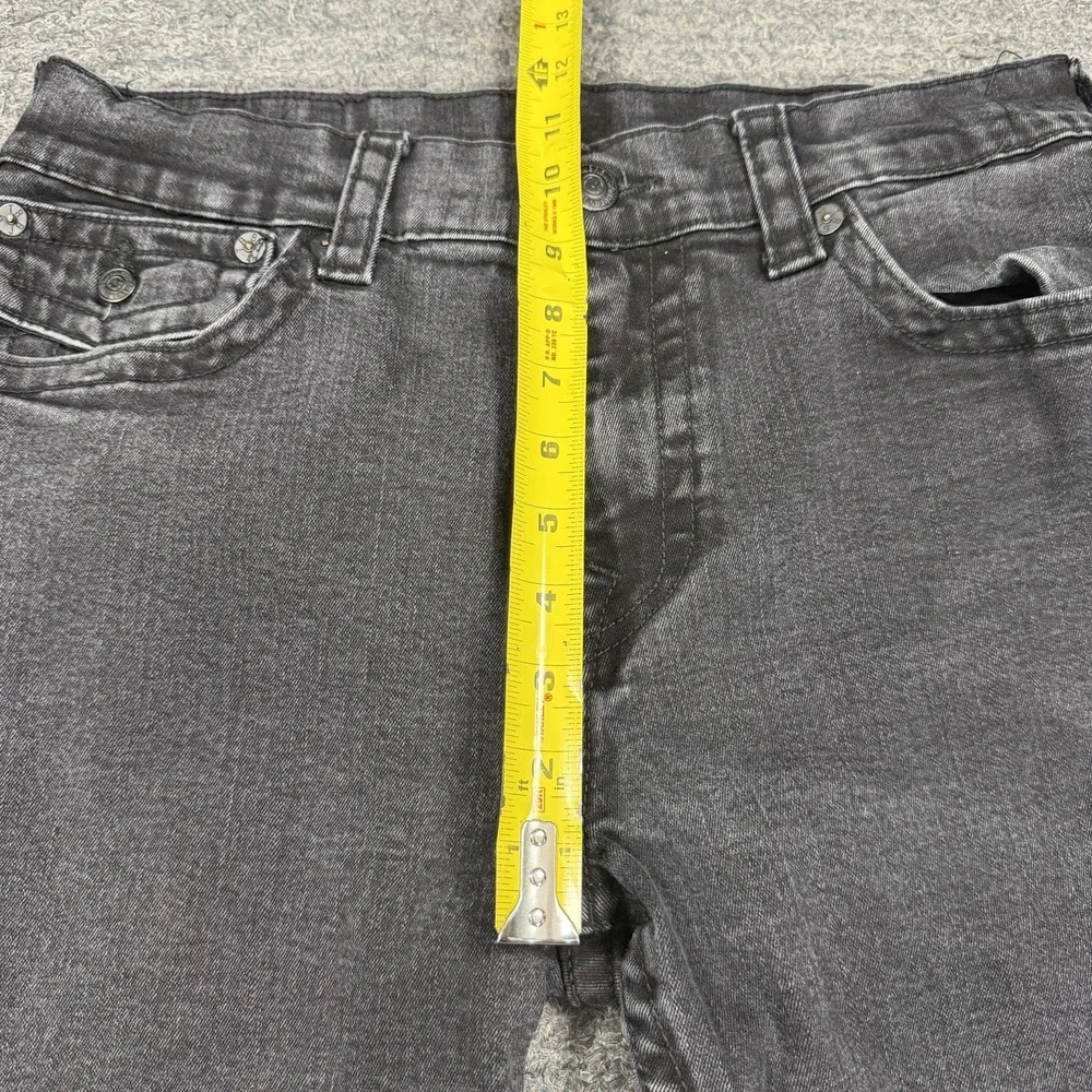 True Religion Ricky Jeans Mens 34x32 Black Flap Relaxed Straight Denim Stretch